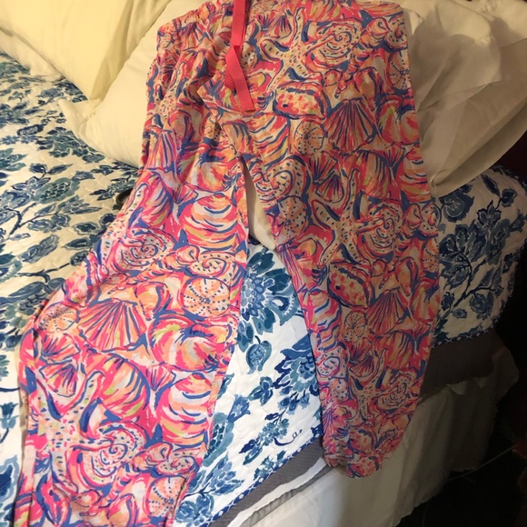 Lily Pultizer 100 % Cotton Floral Drawstring Lounge Or Sleep Pants EUC - Picture 2 of 7